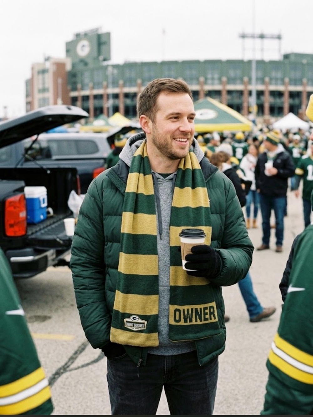 VTG NFL Green Bay Packers striped owner shareholder knit scarf